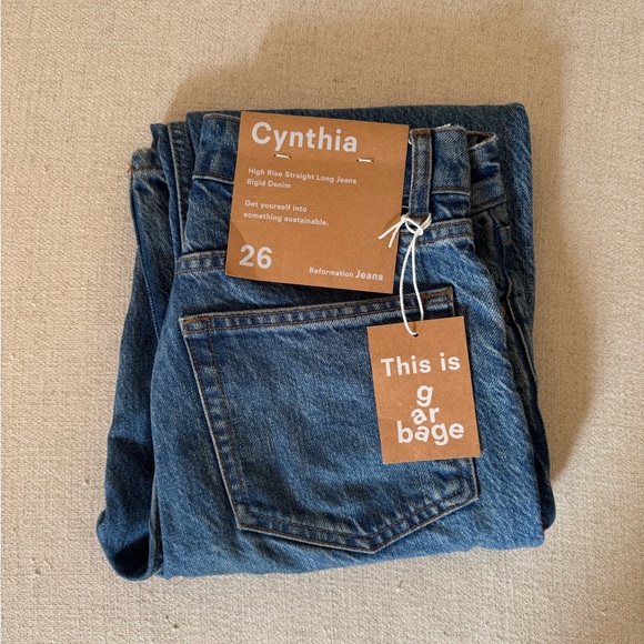 Reformation Cynthia High Rise Straight Long Jean NEW - Picture 1 of 4